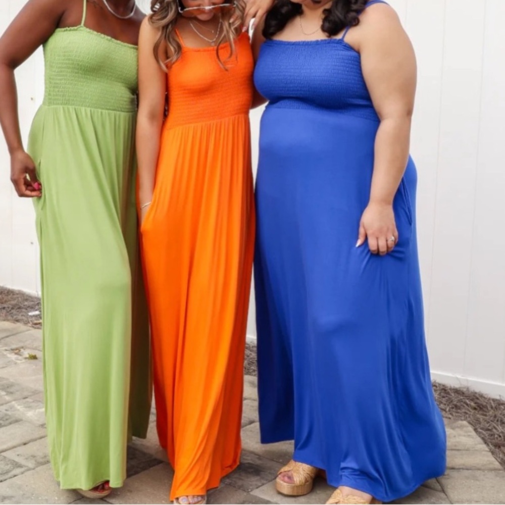 🟠NWT CULTURE CODE Plus Twilight Serenade Empire Maxi Dress in Sunkist 2X